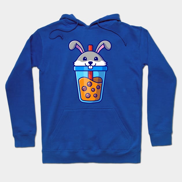 Cute Rabbit Boba Milk Tea Cartoon Hoodie by Catalyst Labs